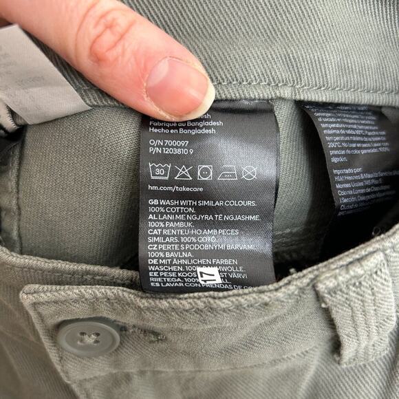 H&M Gray High Waist High Rise Straight Leg Cargo Pants 0 Y2K Style - Picture 6 of 6